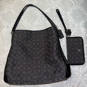 Coach purse and matching wristlet wallet